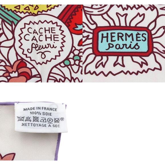 Hermès Carré 90 Cachet-cachet Fleurie Silk Scarf - Picture 10 of 10